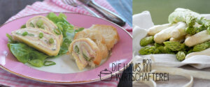 Spargel Rezept mit Käse und Schinken