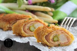 Panierte Spargelstangen